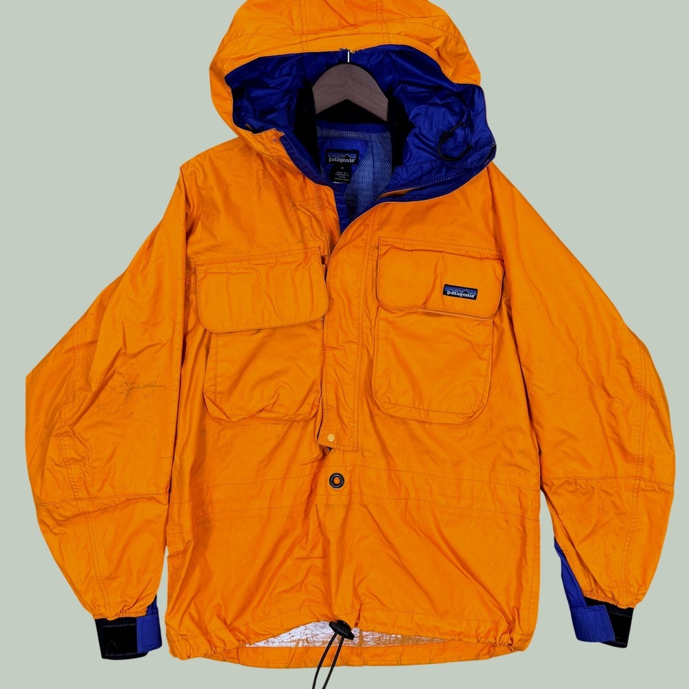 Rare Vintage Patagonia Skanorak Jacket Men M Orange 1995 Kayak Fishing Shell